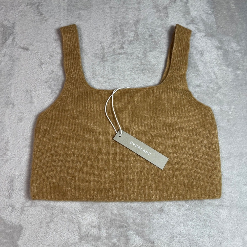NWT Everlane Womens The Cozy-Stretch Tank Camel XS Wool Yak Recycled
